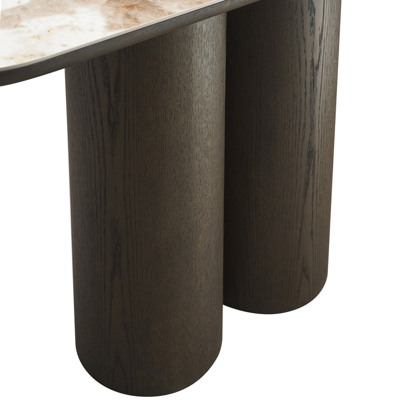 Konsole Langford Brown – Richmond Konsolentisch mit Keramik-Platte
