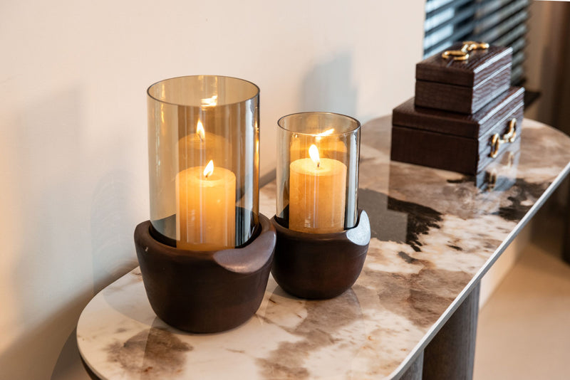Konsole Langford Brown – Richmond Konsolentisch mit Keramik-Platte