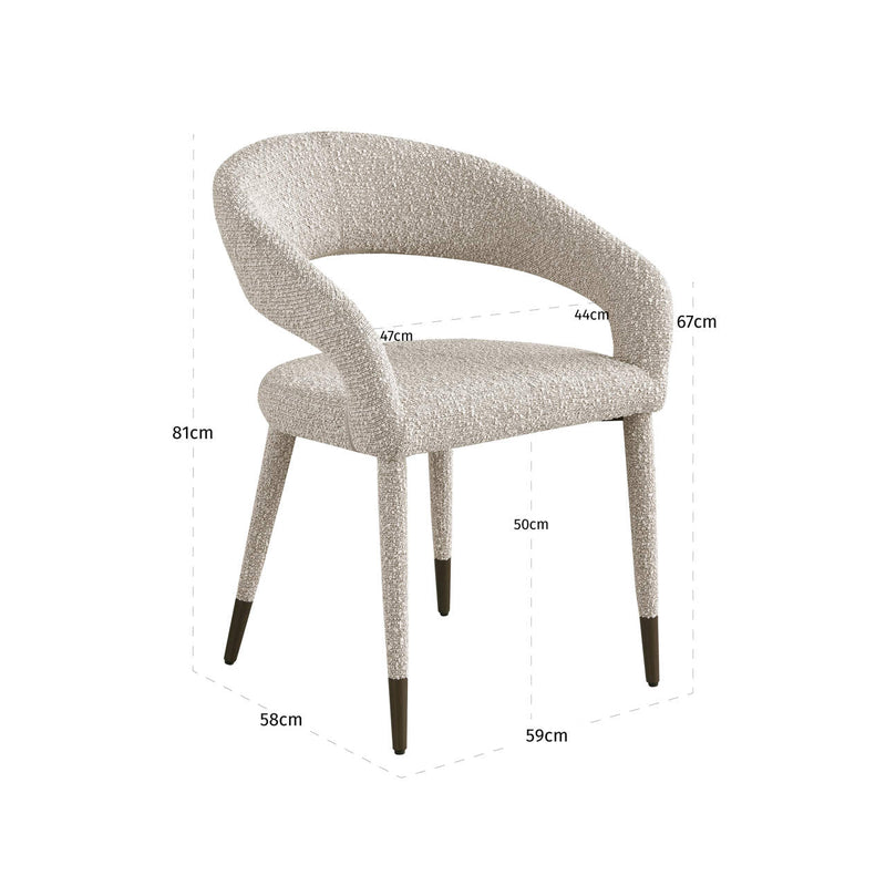 Esszimmerstuhl Gia Natural Chunky mit Bronze-Beinen – Richmond