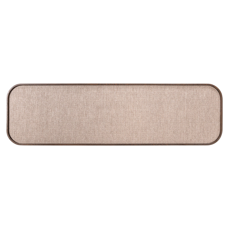 Konsole Willox beige – Eiche-Konsolentisch mit Leinen-Front, 140 cm