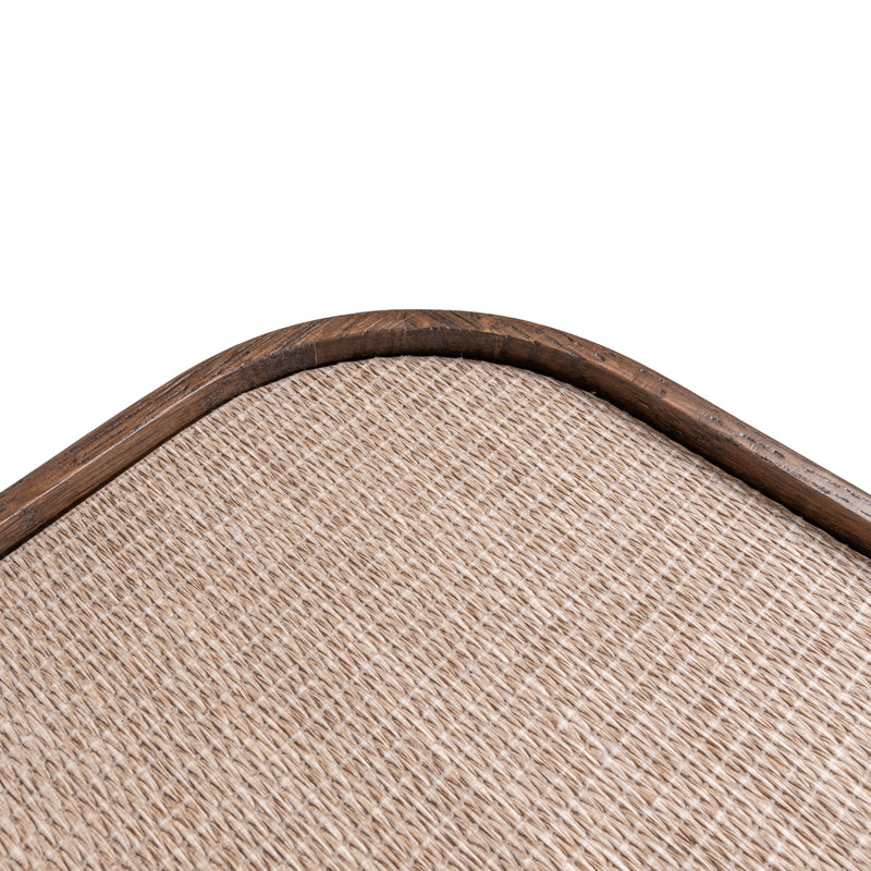 Konsole Willox beige – Eiche-Konsolentisch mit Leinen-Front, 140 cm