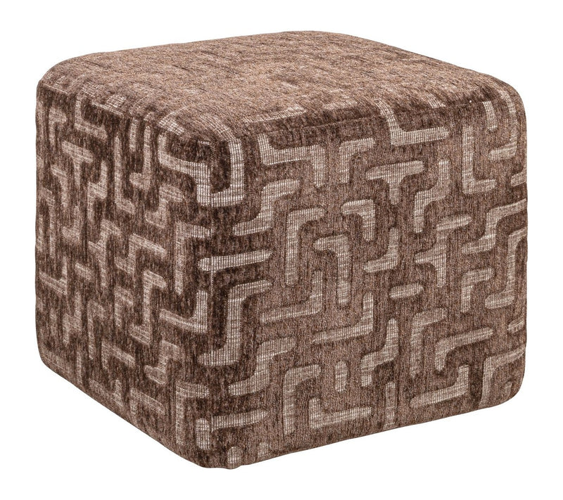 Richmond Hocker & Fußbank Ciela brown labyrinth – runder Pouf