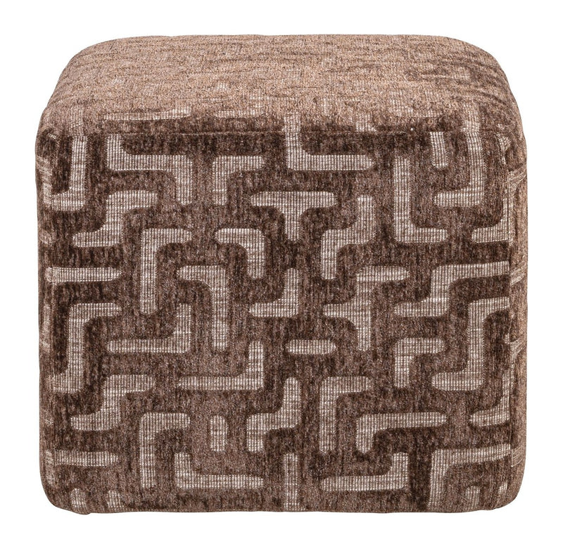 Richmond Hocker & Fußbank Ciela brown labyrinth – runder Pouf