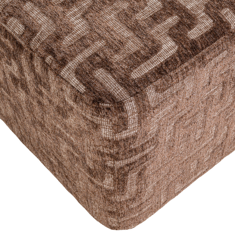 Richmond Hocker & Fußbank Ciela brown labyrinth – runder Pouf