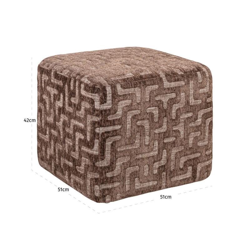 Richmond Hocker & Fußbank Ciela brown labyrinth – runder Pouf