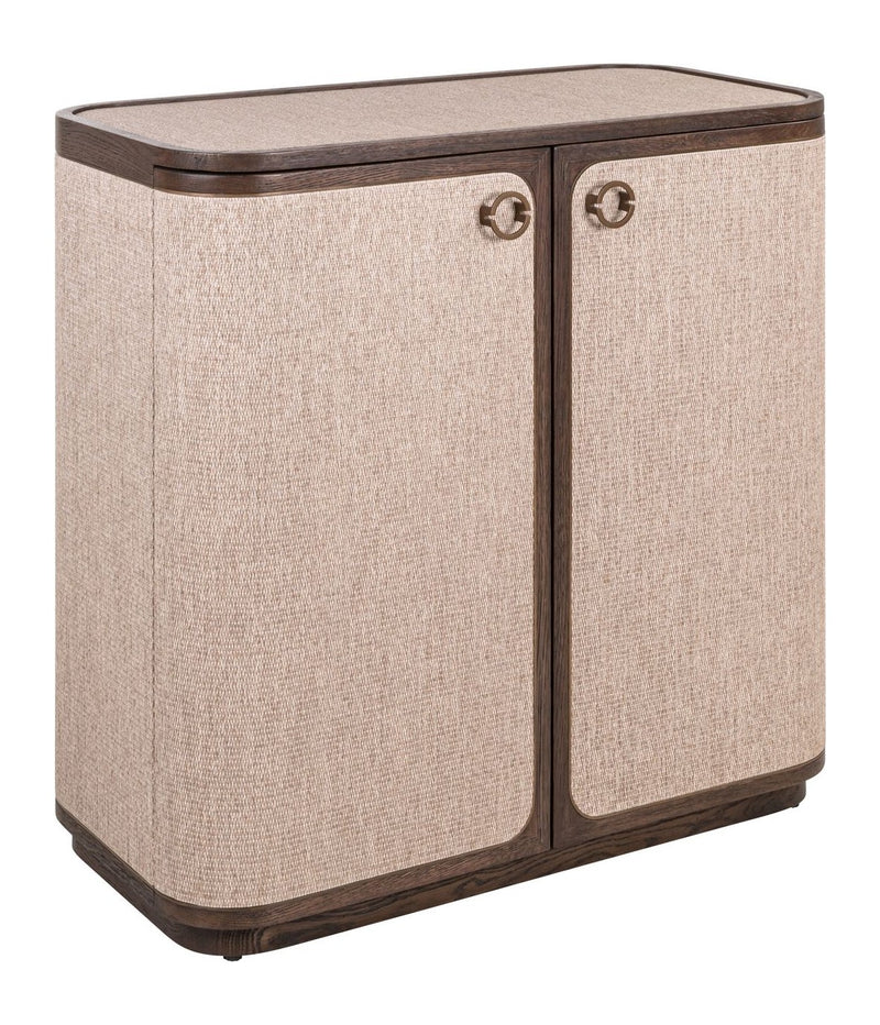 Sideboard Willox – Eiche & Leinen, 2 Türen, beige, 90 cm