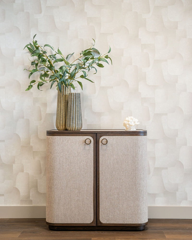 Sideboard Willox – Eiche & Leinen, 2 Türen, beige, 90 cm