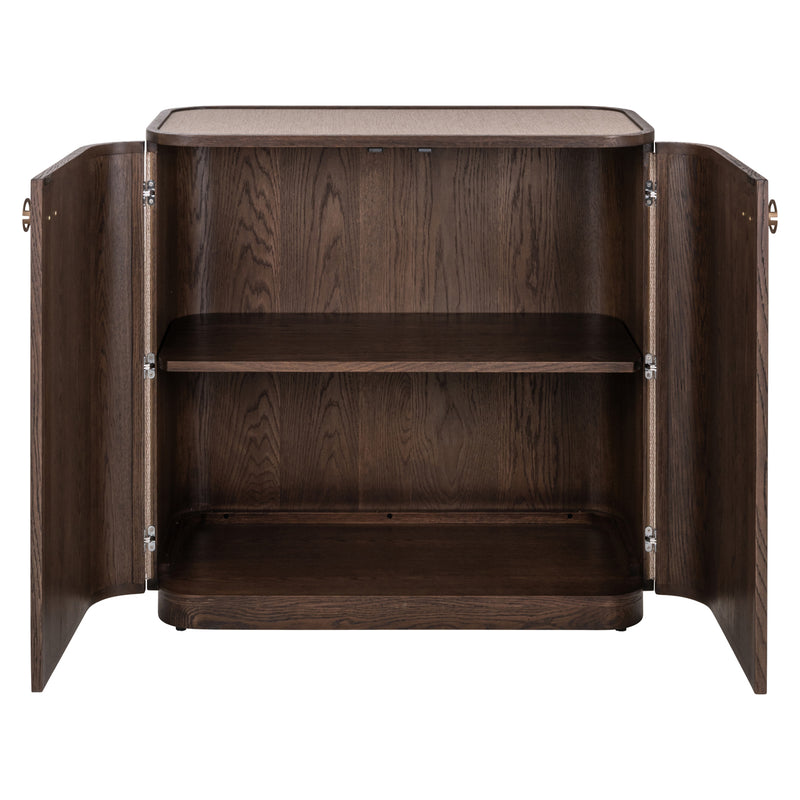 Sideboard Willox – Eiche & Leinen, 2 Türen, beige, 90 cm