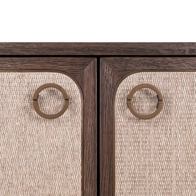 Sideboard Willox – Eiche & Leinen, 2 Türen, beige, 90 cm