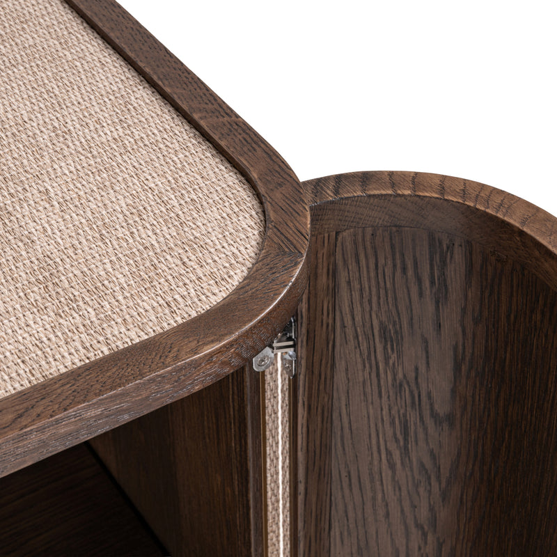 Sideboard Willox – Eiche & Leinen, 2 Türen, beige, 90 cm