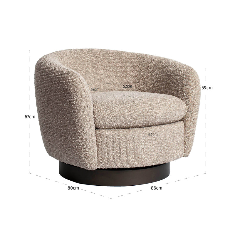 Richmond Lounge Stuhl Colmar Natural Chunky – Sessel mit Strukturbezug