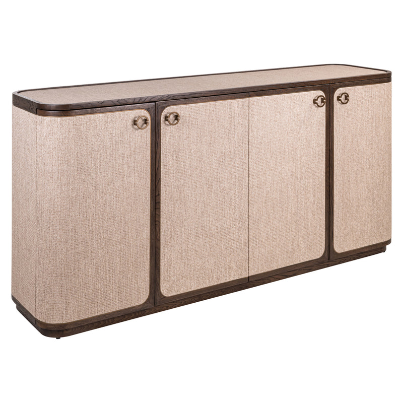 Sideboard Willox 4-türig in Beige – Eiche & Leinen, 180 cm