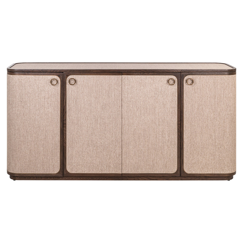 Sideboard Willox 4-türig in Beige – Eiche & Leinen, 180 cm