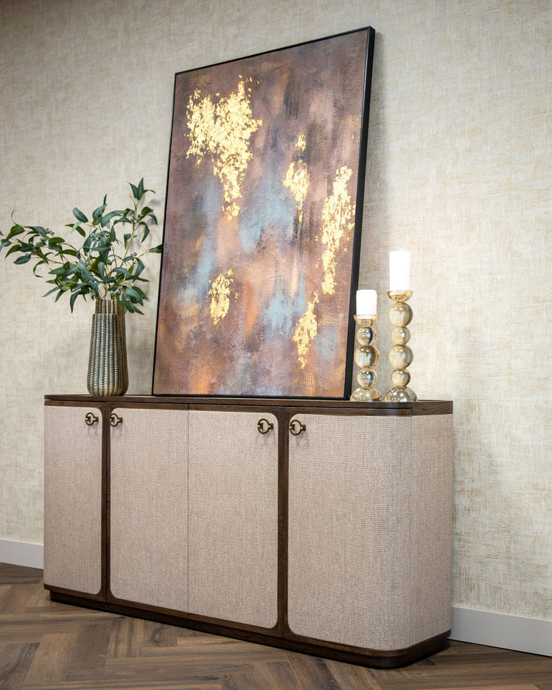 Sideboard Willox 4-türig in Beige – Eiche & Leinen, 180 cm