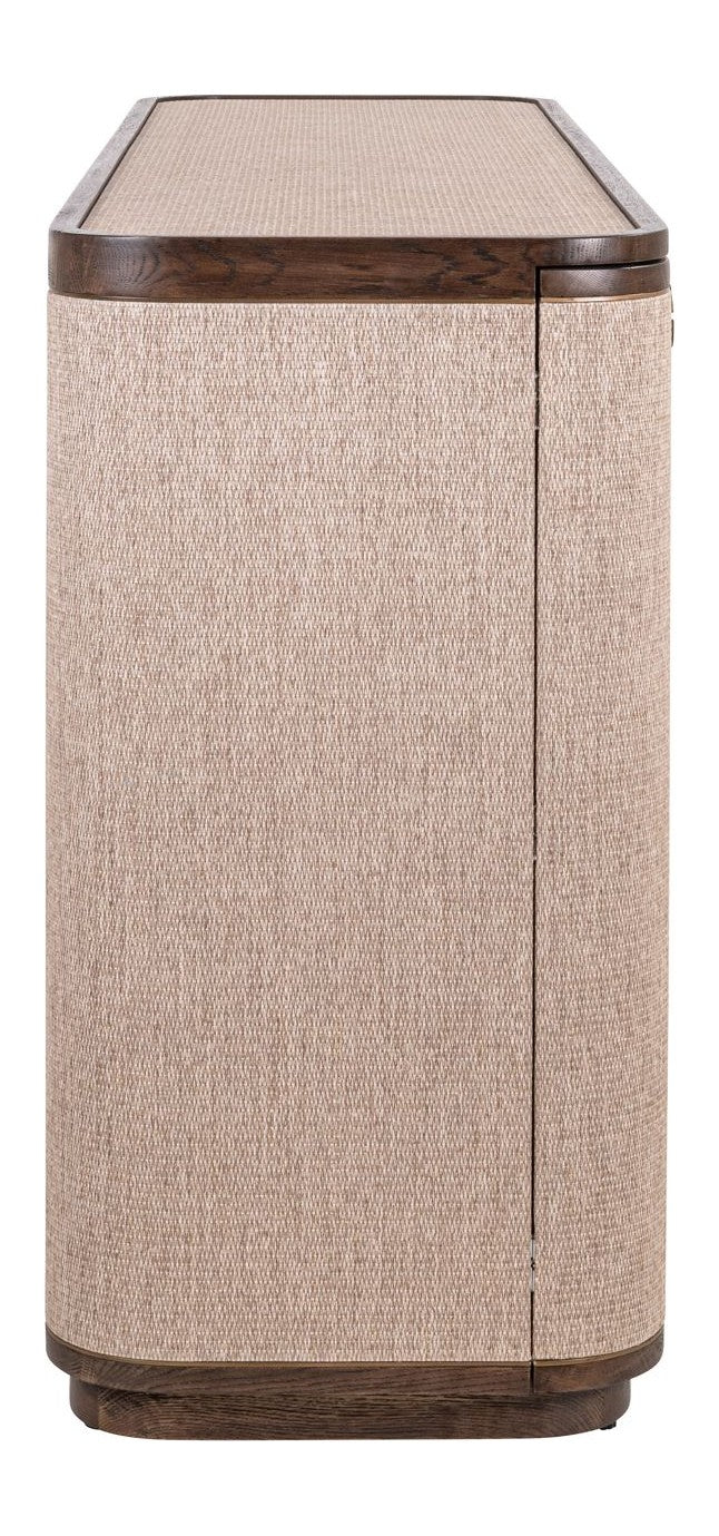 Sideboard Willox 4-türig in Beige – Eiche & Leinen, 180 cm