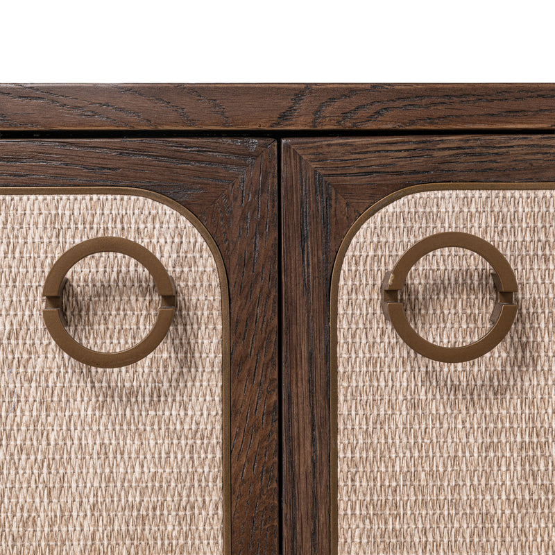 Sideboard Willox 4-türig in Beige – Eiche & Leinen, 180 cm