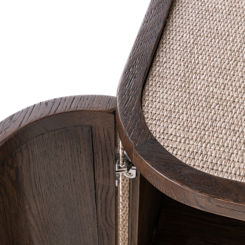 Sideboard Willox 4-türig in Beige – Eiche & Leinen, 180 cm