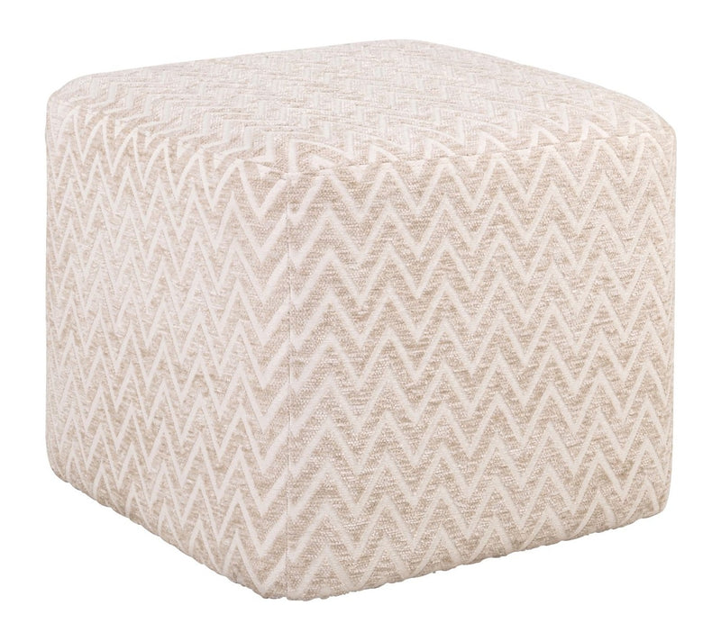 Richmond Hocker & Fußbank Ciela in Beige mit Chevronmuster, 51 cm
