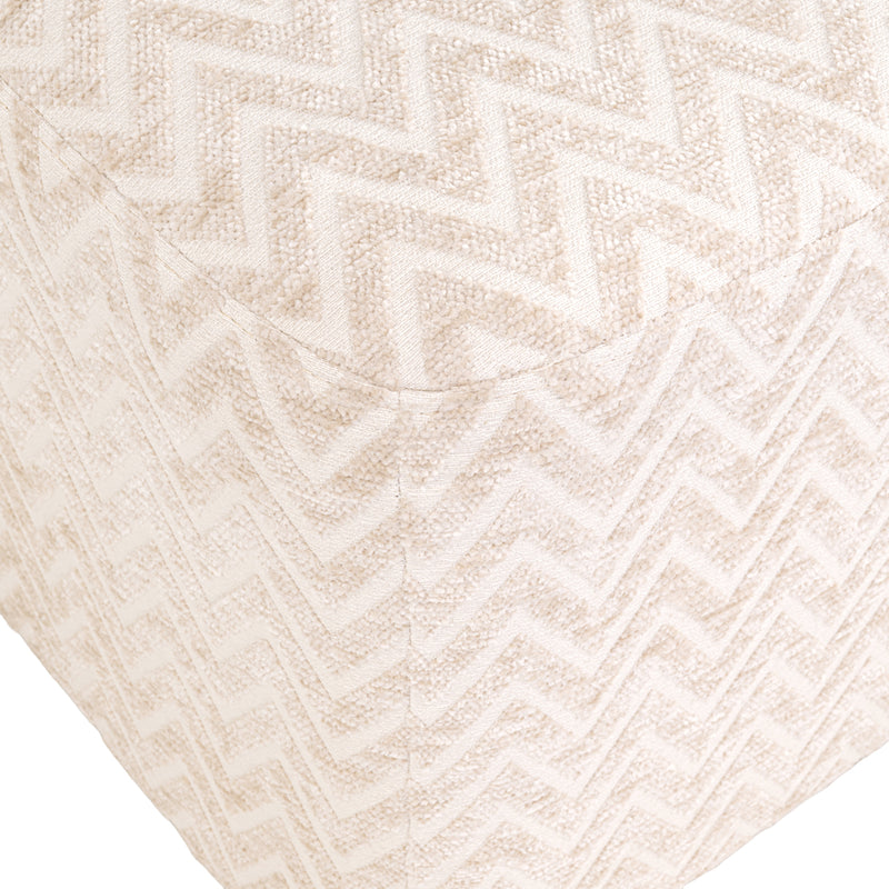 Richmond Hocker & Fußbank Ciela in Beige mit Chevronmuster, 51 cm