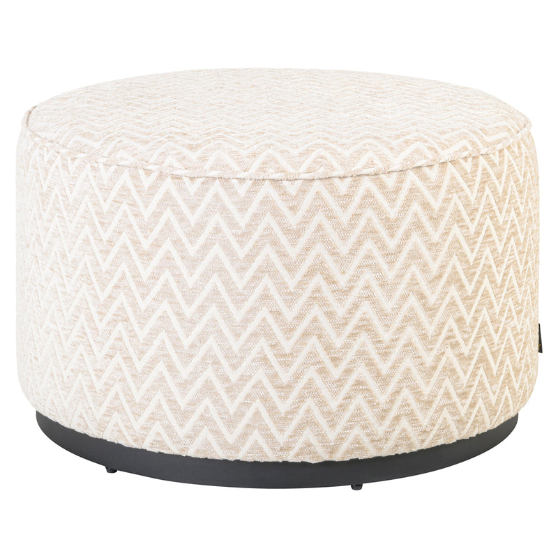 Richmond Hocker Lexie beige Chevron Ø70 cm – runder Pouf