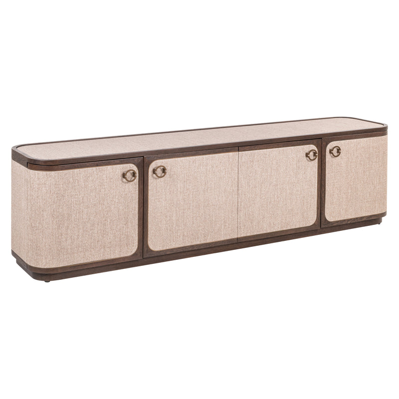 TV-Schrank Willox mit 4 Türen, Eiche & Leinen, beige, 190 cm