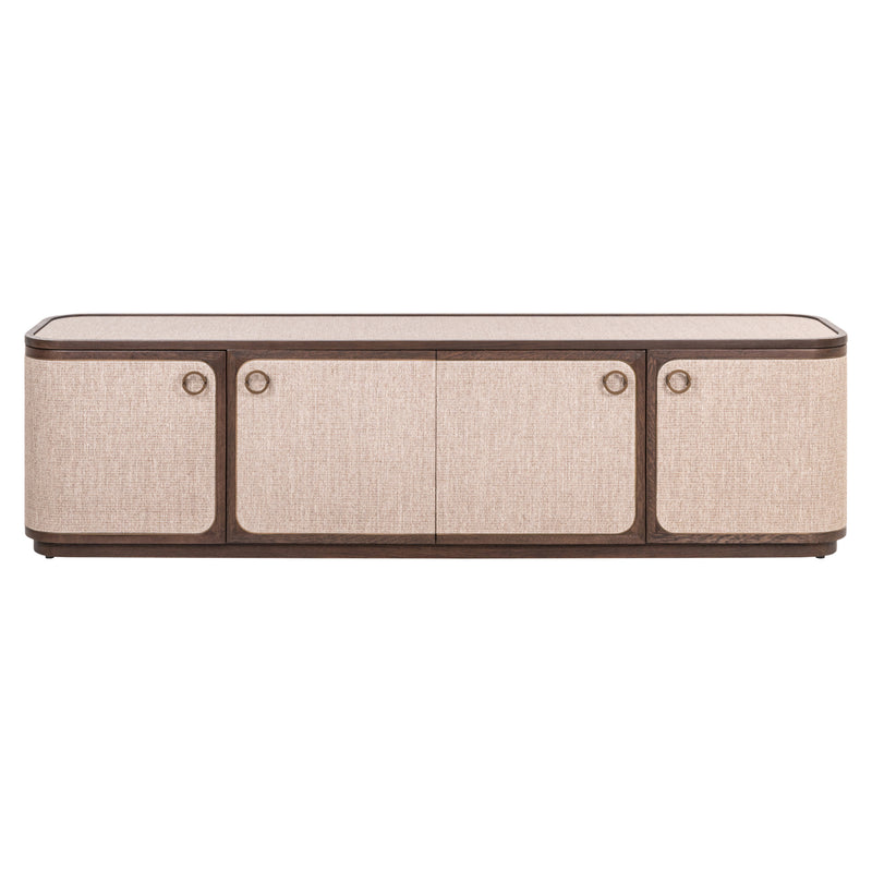 TV-Schrank Willox mit 4 Türen, Eiche & Leinen, beige, 190 cm