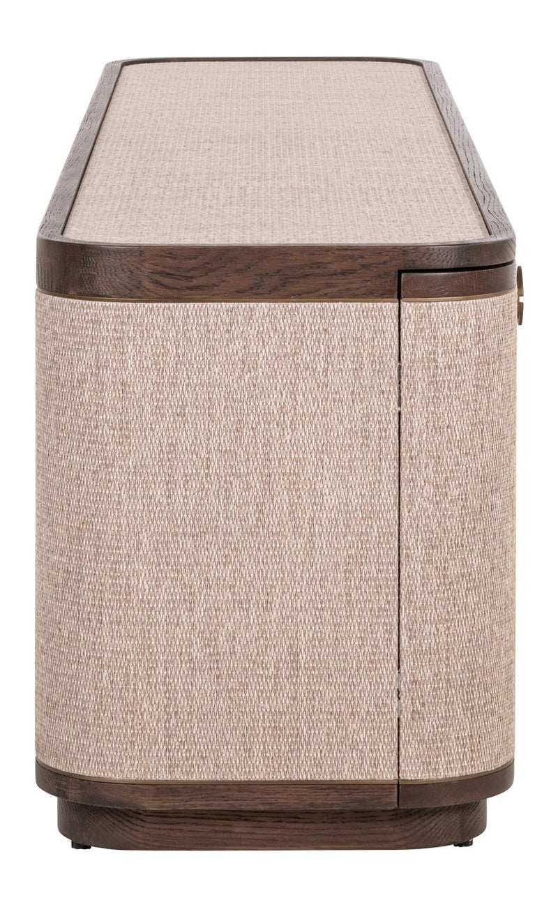 TV-Schrank Willox mit 4 Türen, Eiche & Leinen, beige, 190 cm