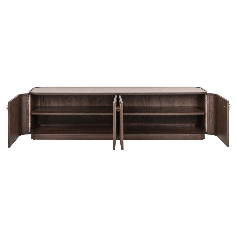 TV-Schrank Willox mit 4 Türen, Eiche & Leinen, beige, 190 cm