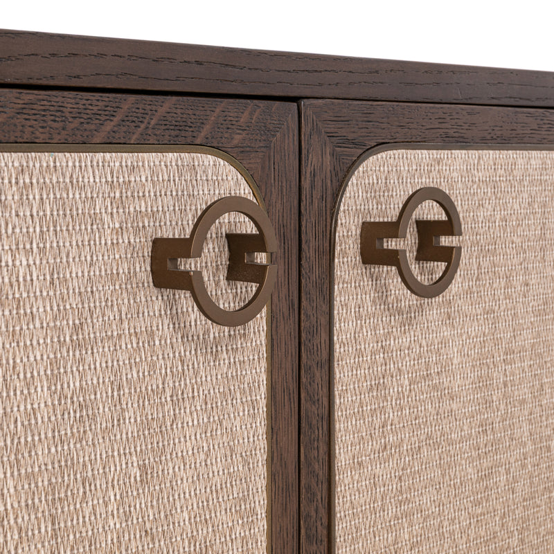 TV-Schrank Willox mit 4 Türen, Eiche & Leinen, beige, 190 cm