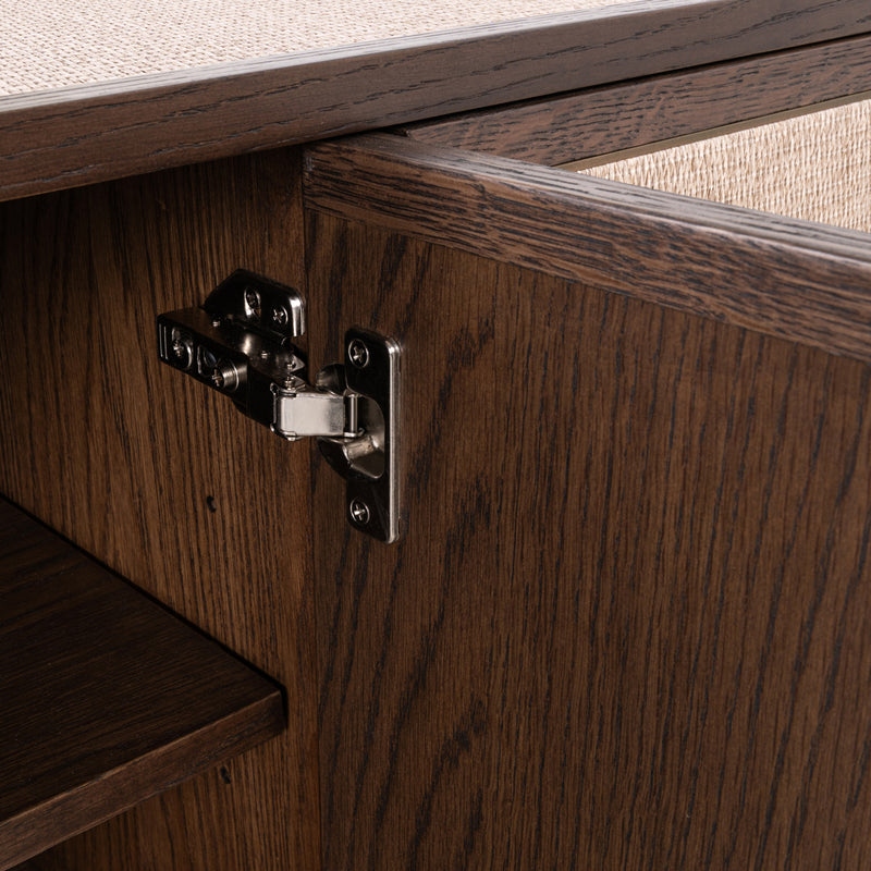 TV-Schrank Willox mit 4 Türen, Eiche & Leinen, beige, 190 cm