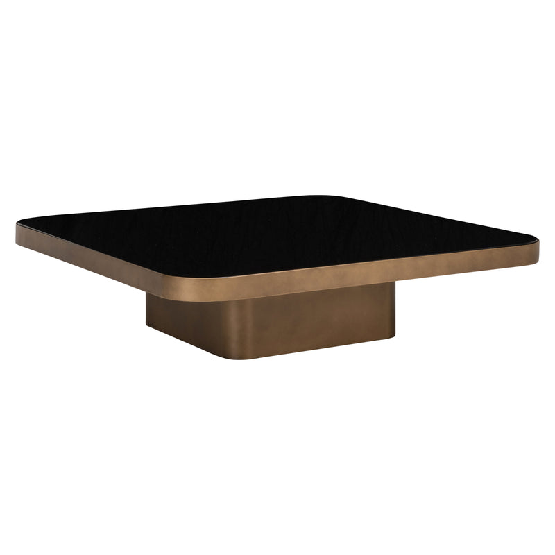 Couchtisch Claridge beige 100x100 cm - Glas, Eisen & Keramik