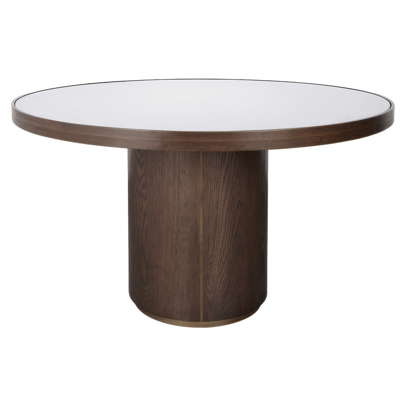 Richmond Esstisch Willox rund Ø130 cm, Eiche & Glas, beige