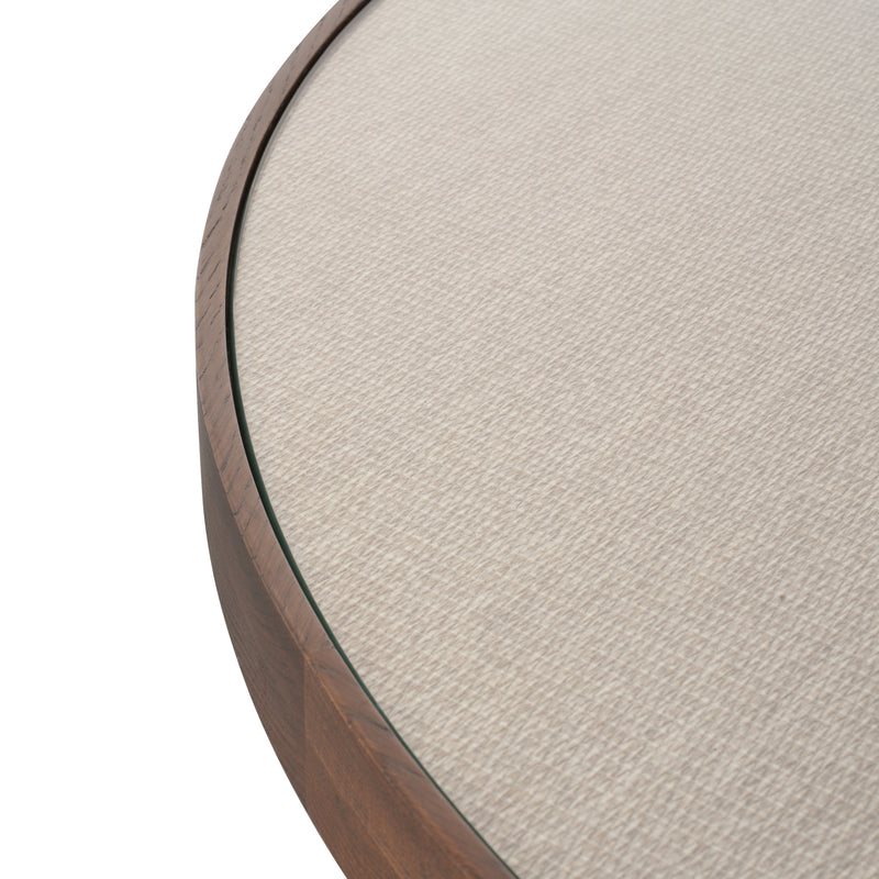 Richmond Esstisch Willox rund Ø130 cm, Eiche & Glas, beige