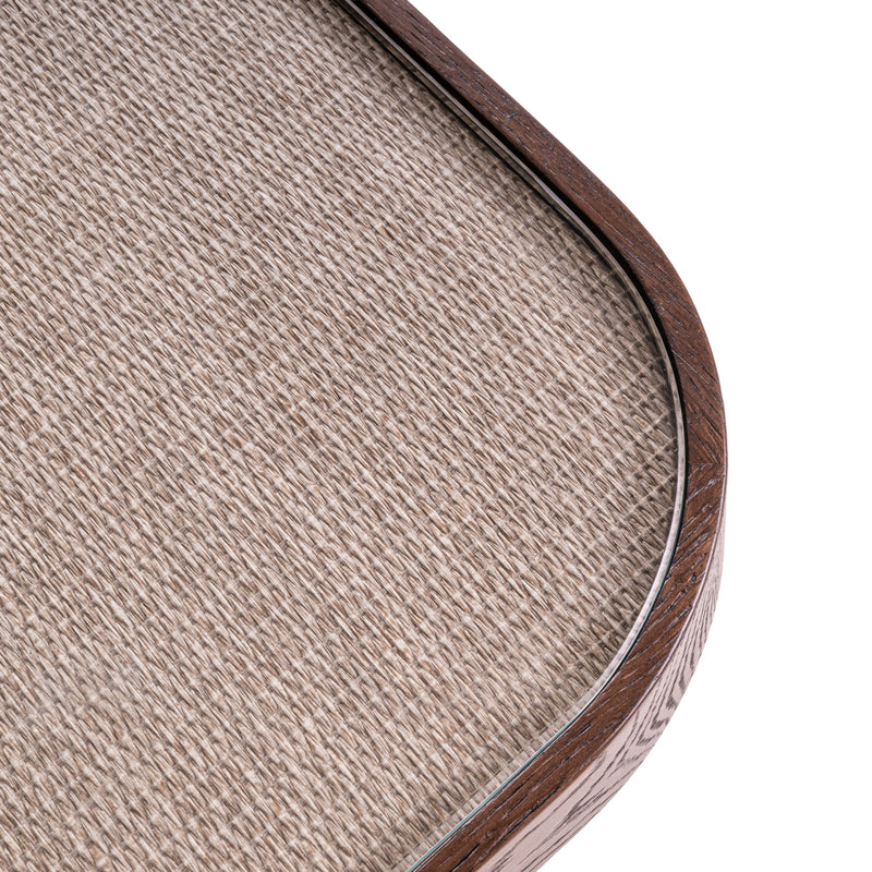 Esstisch Willox 235 cm Beige mit Glasplatte, Eiche und Metall