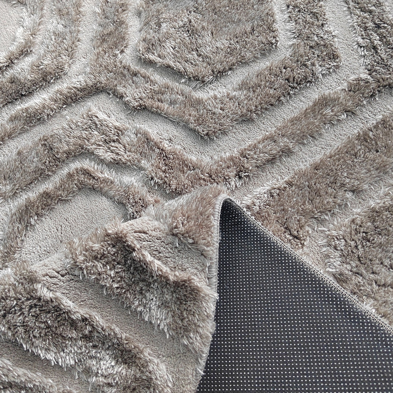 Richmond Teppich Odin brown 200x290 cm - Sechseck-Reliefmuster