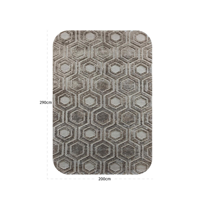 Richmond Teppich Odin brown 200x290 cm - Sechseck-Reliefmuster