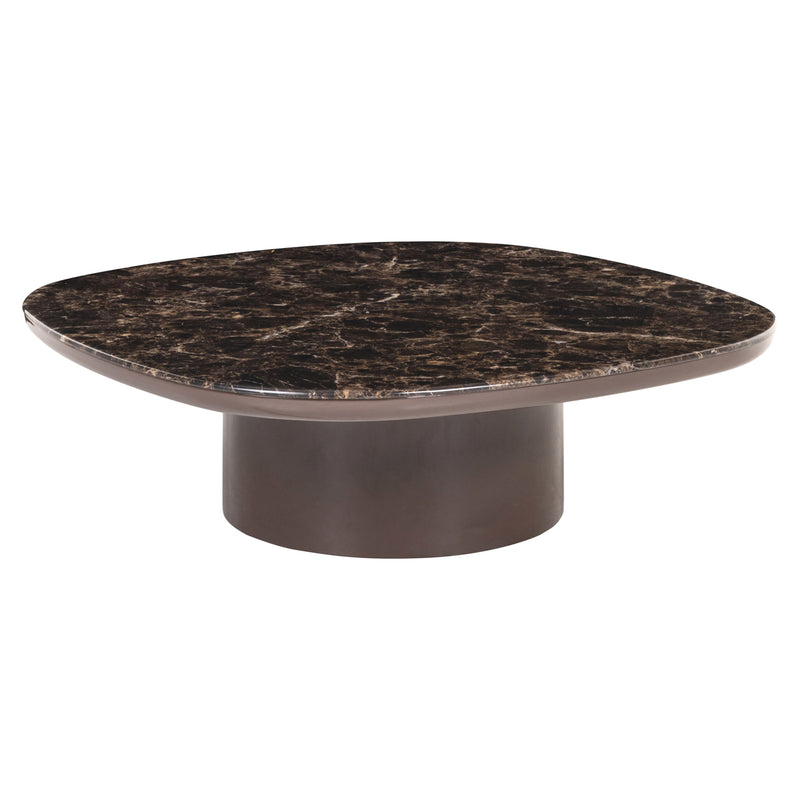 Couchtisch Almundi rund, chocolate brown, Marmor-Optik 100cm