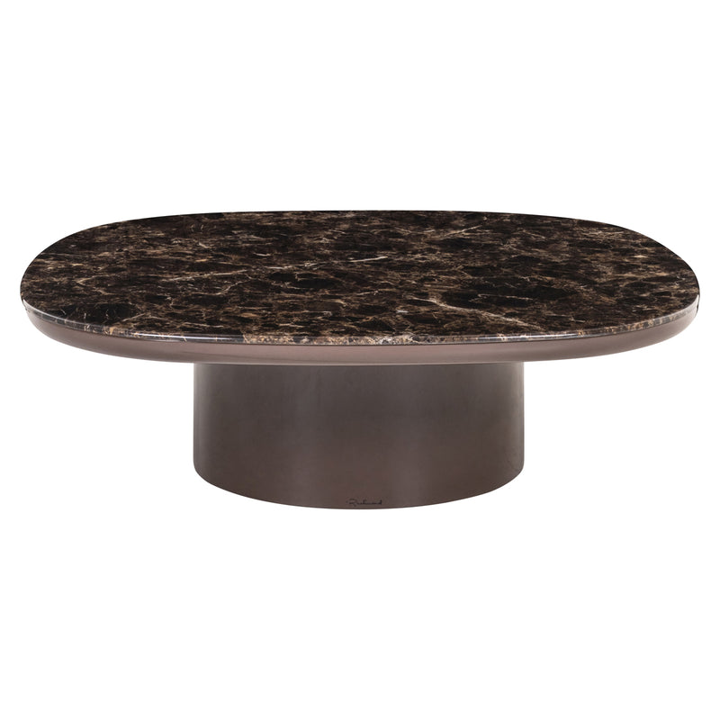 Couchtisch Almundi rund, chocolate brown, Marmor-Optik 100cm