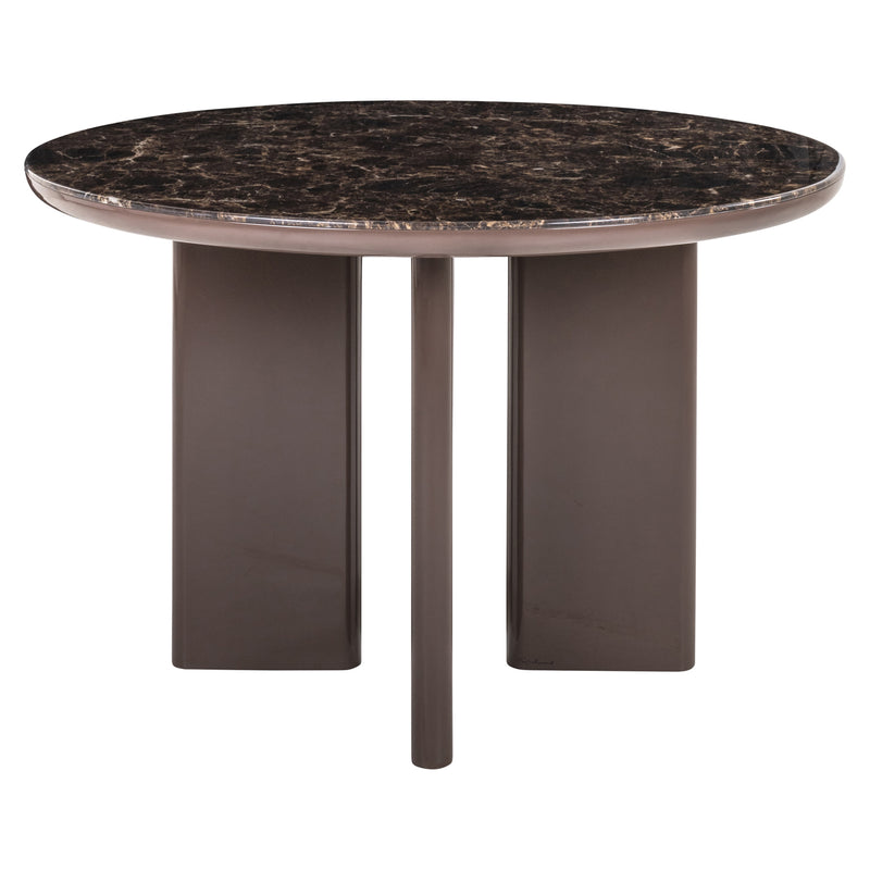 Esstisch Almundi Ø120 cm, Chocolate Brown, Marmor-Optik, Richmond