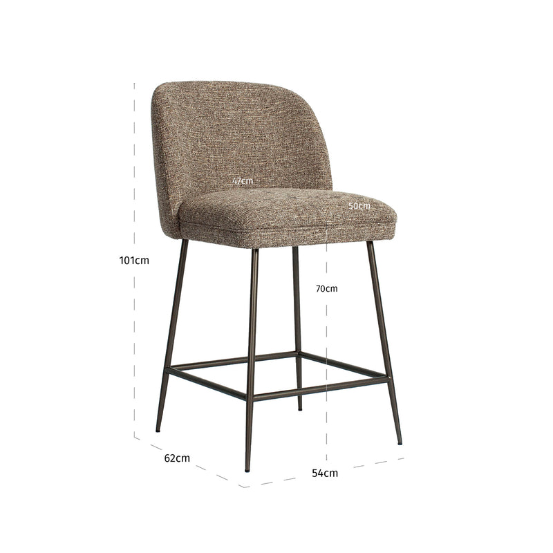 Barhocker Pullitzer Brown Tweed – Richmond Counterstuhl für Küche &