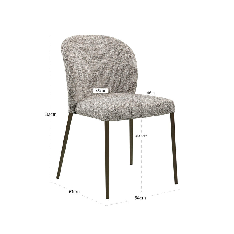 Esszimmerstuhl Stacker earth tweed im 2er-Set, stapelbar, Polyester