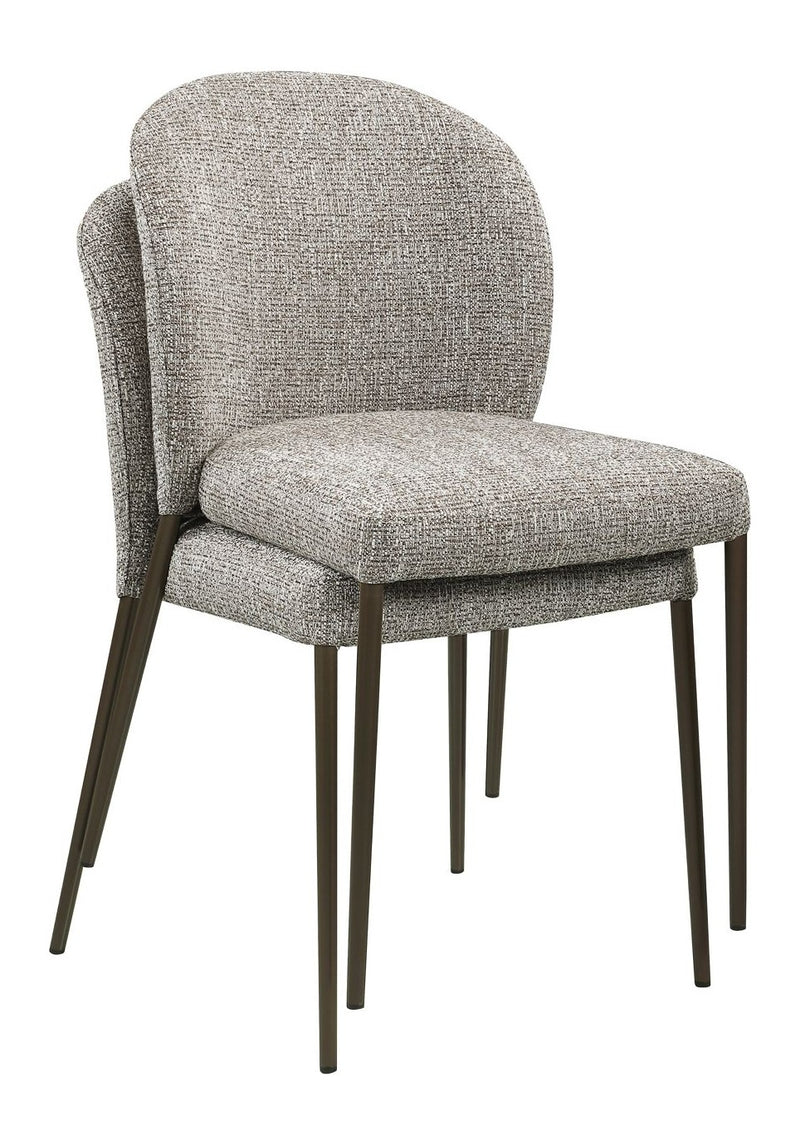 Esszimmerstuhl Stacker earth tweed im 2er-Set, stapelbar, Polyester