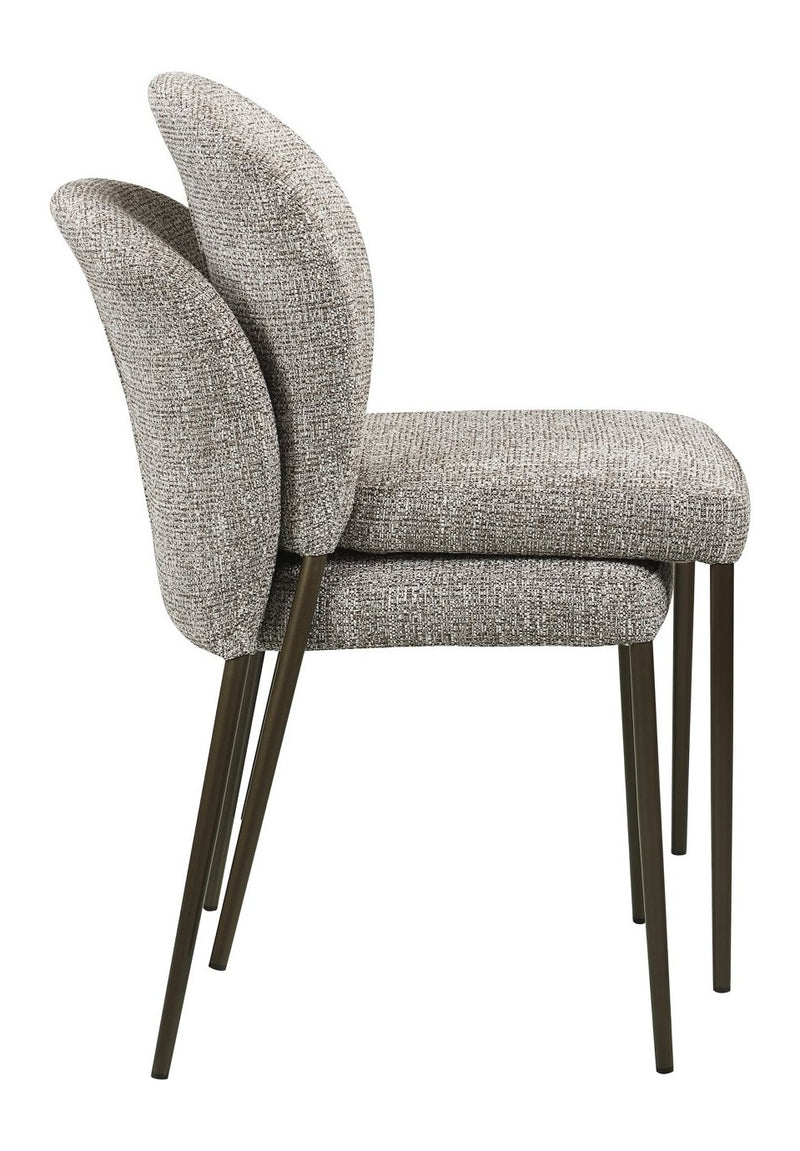 Esszimmerstuhl Stacker earth tweed im 2er-Set, stapelbar, Polyester