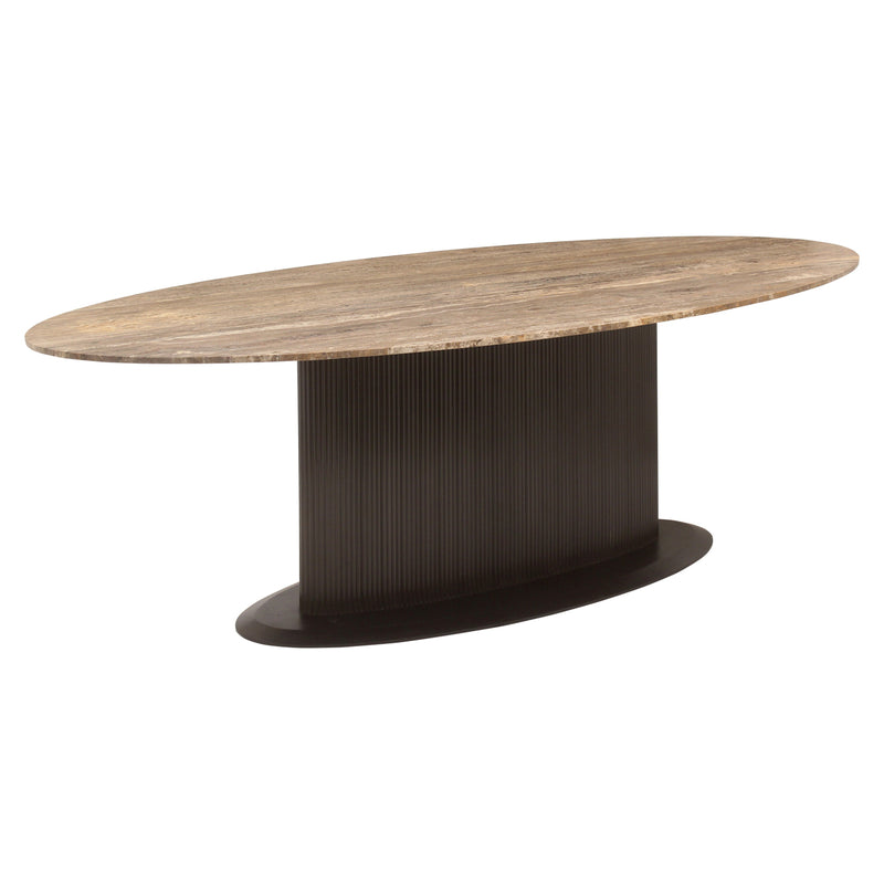 Esstisch Russo oval 235 cm Travertin-Optik in Ash Brown, Richmond