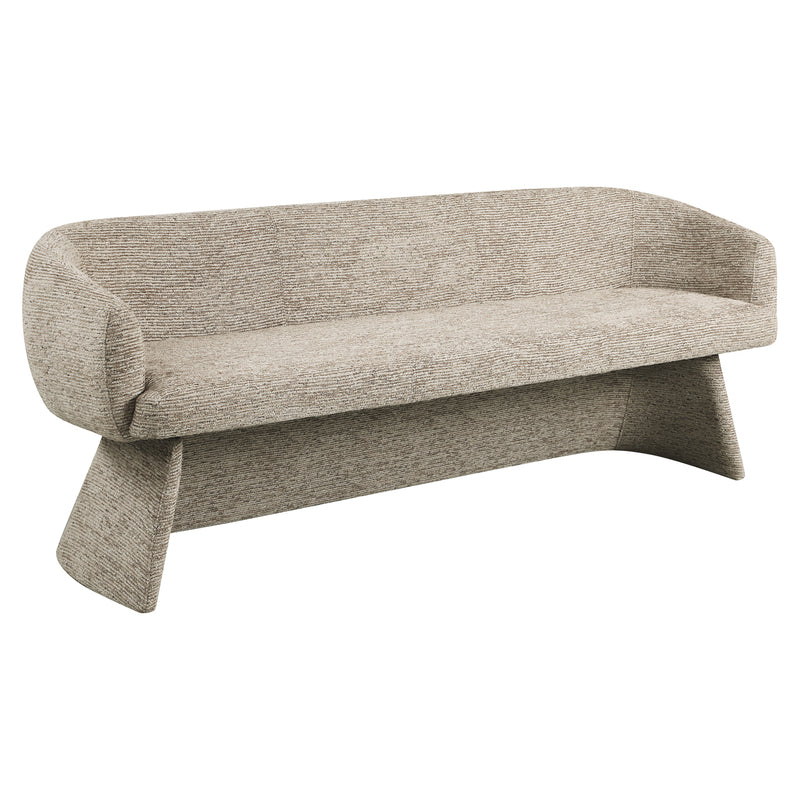 Sitzbank Quiriro mocca linear – vollgepolstert mit Armlehnen, 210 cm