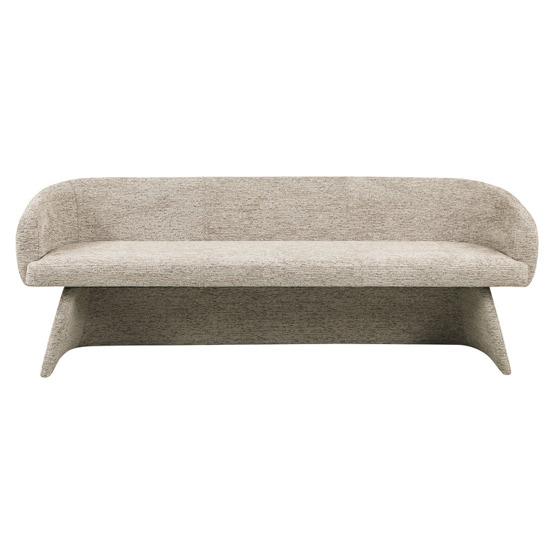 Sitzbank Quiriro mocca linear – vollgepolstert mit Armlehnen, 210 cm