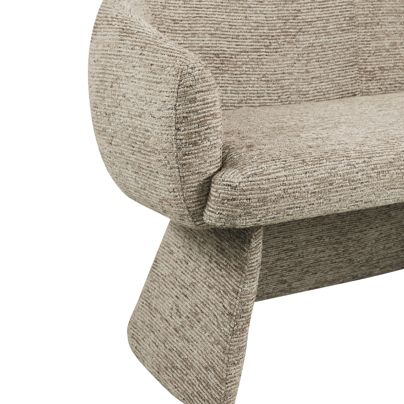 Sitzbank Quiriro mocca linear – vollgepolstert mit Armlehnen, 210 cm