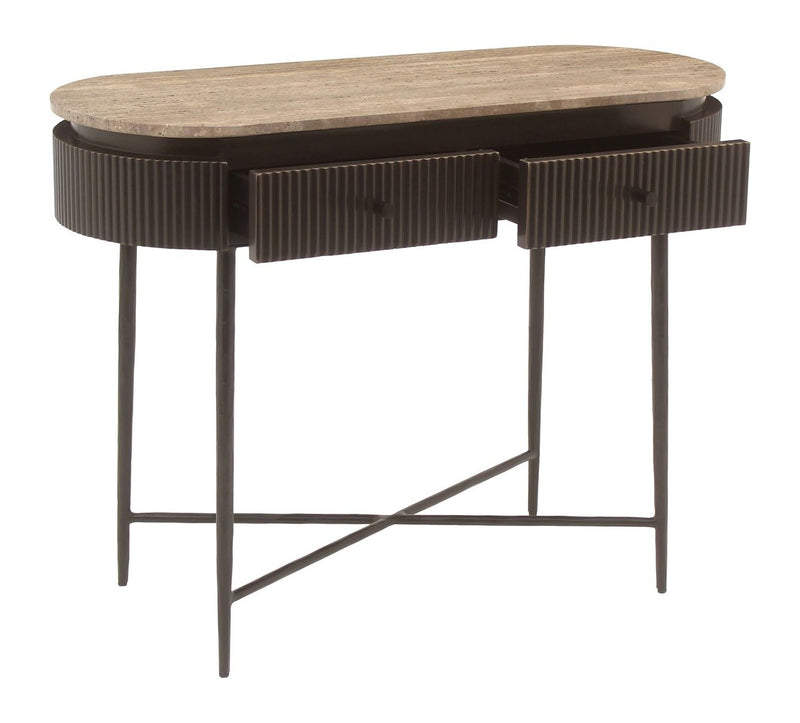 Richmond Konsole Russo Travertin Ash Brown – Konsolentisch für Flur