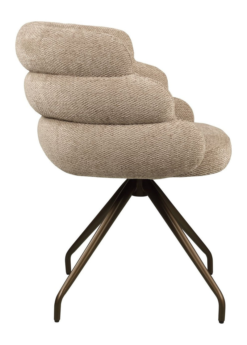Esszimmerstuhl Kayla in Mocca Boldweave mit Drehfunktion