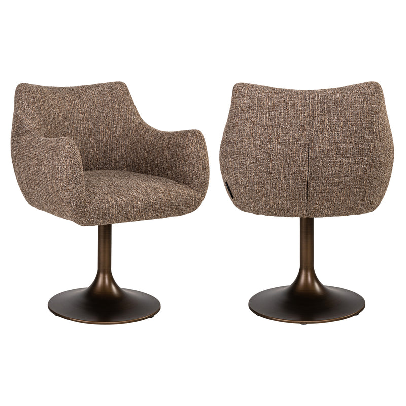 Esszimmerstuhl Aldo Brown Tweed – Drehstuhl mit Tweed-Bezug, Richmond
